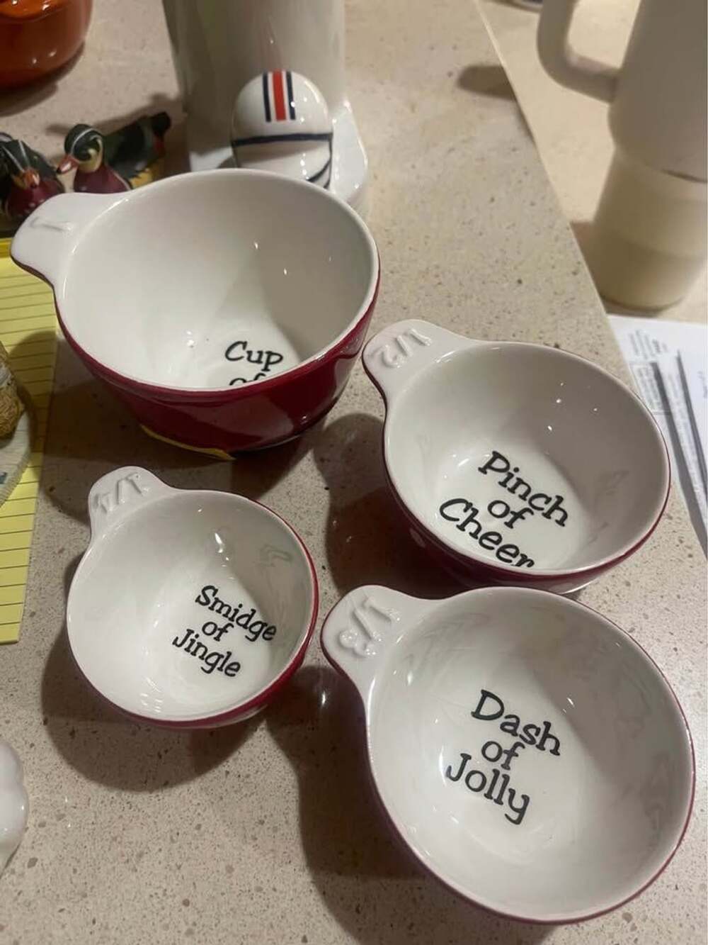 Christmas Ceramic Measuring Cups Set of 4